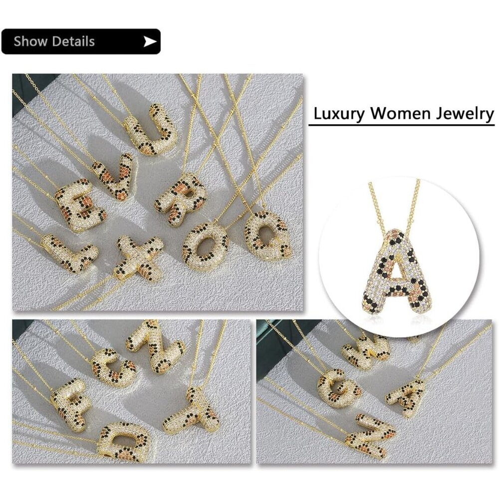 Elegant Adjustable Leopard Print Initial Necklace… - image 7